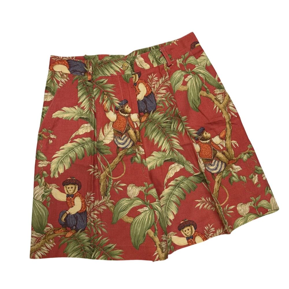 High Waisted Tapestry Shorts Monkey Print Chris Kellogg 14 Vintage